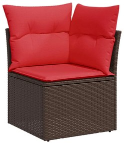 vidaXL Σαλόνι Κήπου Σετ 7 Τεμαχίων Καφέ Συνθετικό Ρατάν με Μαξιλάρια