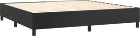 vidaXL Κρεβάτι Boxspring με Στρώμα &amp; LED Μαύρο 200x200 εκ. Συνθ. Δέρμα