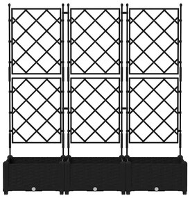 vidaXL Κηποτινάκι με Τρέλα 3 pcs Μαύρο 120 x 40 x 125.5 εκ. PP