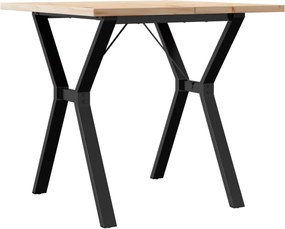 vidaXL Τραπέζι Τραπεζαρίας Πλαίσιο Y Μασίφ Πεύκο/Ατσάλι