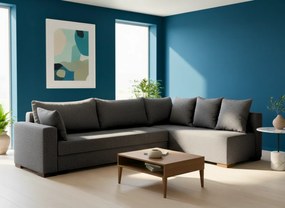 Γωνιακός καναπές Trendy-Αριστερή-285φ 185β εκ.-Γκρι