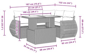 ΣΕΤ ΚΑΝΑΠΕ ΚΗΠΟΥ 5 ΤΕΜΑΧΙΩΝ ΜΑΥΡΟ ΣΥΝΘΕΤΙΚΟ ΡΑΤΑΝ ΜΕ ΜΑΞΙΛΑΡΙΑ 3268506