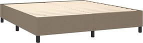 vidaXL Κρεβάτι Boxspring με Στρώμα Taupe 180x200 εκ. Υφασμάτινο