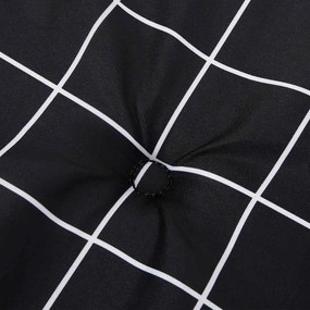 vidaXL Μαξιλάρι Πάγκου Μαύρο Καρό 200x50x4 εκ. Ύφασμα Oxford