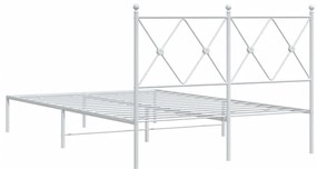 vidaXL Πλαίσιο Κρεβατιού με Κεφαλάρι Λευκό 120 x 200εκ. Μέταλλο
