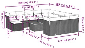 vidaXL Σετ Καναπέ Κήπου 13τεμ Μπεζ Συνθ. Ρατάν με Μαξιλάρια