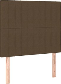 vidaXL Κρεβάτι Boxspring με Στρώμα Σκούρο Καφέ 90x190 εκ. Υφασμάτινο