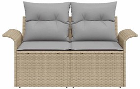 vidaXL Καναπές Κήπου Μπεζ 141 x 62 x 69 εκ. συνθετικό ρατάν