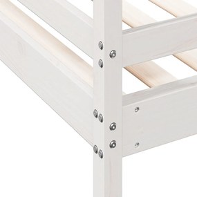vidaXL Κουκέτα 90x200/120x200 εκ. Λευκό από Μασίφ Ξύλο Πεύκου