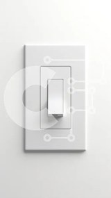 Intra Συλλεκτικό Ξύλινο Παζλ Plywood  4mm - Μινιμαλιστικός διακόπτης φωτός σε λευκό τοίχο Σε Ξύλινο Κουτί - Διαστάσεις: 10x10 cm – 25 κομμάτια