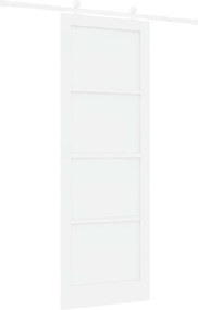 vidaXL Συρόμενη Πόρτα Λευκό 83 x 232 εκ. Μασίφ Ξύλο Πεύκου