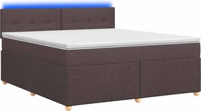 vidaXL Κρεβάτι box spring με στρώμα Σκούρο Καφέ 140 x 190 cm Ύφασμα