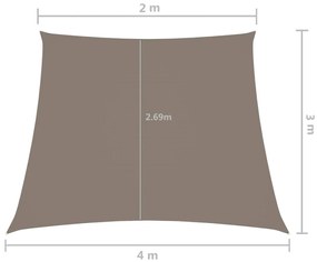 Πανί Σκίασης Τρίγωνο Taupe 2/4 x 3 μ. από Ύφασμα Oxford - Μπεζ-Γκρι