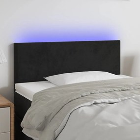 Κεφαλάρι Κρεβατιού LED Μαύρο 80 x 5 x 78/88 εκ. Βελούδινο - Μαύρο