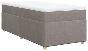 vidaXL Κρεβάτι Boxspring με Στρώμα Taupe 90x200 εκ. Υφασμάτινο