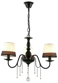 Τρίφωτο Φωτιστικό Οροφής EG167283PBW White - Black Metal, Fabric