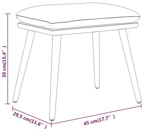 Υποπόδιο Μπορντό 45 x 29,5 x 35 εκ. Υφασμάτινο - Κόκκινο