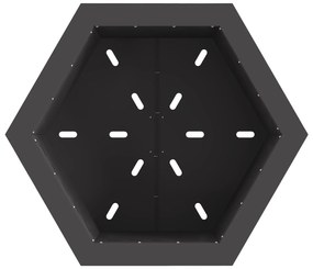 vidaXL Σαφής Φωτιά Χωρίς Καπνό Έξιγωνο Μαύρο 58x58x51 εκ Ατσάλι
