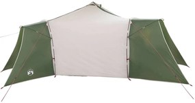 vidaXL Σκηνή Τιπί με στέγη Πράσινο και μπεζ 492 x 492 x 275 εκ ύφασμα
