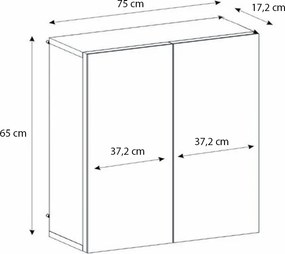 Καθρέπτης μπάνιου Binary Μegapap χρώμα λευκό 75x17,2x65εκ.