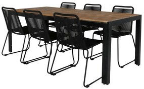 Σετ Τραπέζι και καρέκλες Dallas 2907, Ξύλο, Μέταλλο, Σχοινί, Ξύλο: Ακακία | Epipla1.gr