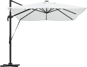 vidaXL Ομπρέλα ηλίου με φώτα λωρίδας LED Άμμος 352 x 251 x 265 εκ.