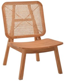 Καρέκλα Viborg φυσικό teak ξύλο-φυσικό rattan 60x75x87εκ 60x75x87 εκ.