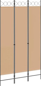 vidaXL 3-Panel Room Divider Μπεζ 120 x 220 cm Ύφασμα