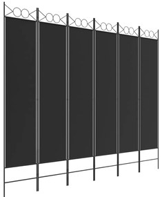 vidaXL Διαχωριστικό Δωματίου με 6 Πάνελ Μαύρο 240x200 εκ. από Ύφασμα