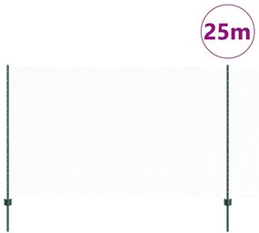 vidaXL Φράχτης με Στήλες. Πράσινο 1.4 x 10 m Ατσάλι