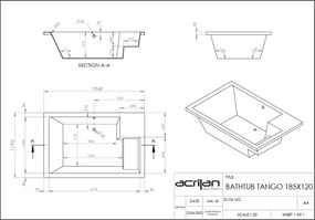 Acrilan Tango Veloure Grey - Μπανιέρα Υδρομασάζ 185x120 εκ - Maxxcoat, Αερομασάζ