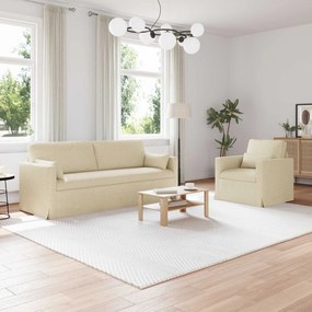 vidaXL Σετ Καναπέ 2 pcs Κρεμ 198 x 78 x 80 εκ ύφασμα