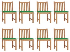 vidaXL Καρέκλες Κήπου 8 Τεμαχίων από Μασίφ Ξύλο Teak με Μαξιλάρια