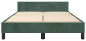 vidaXL Πλαίσιο Κρεβατιού με Κεφαλάρι Σκ. Πράσινο 120x200 εκ. Βελούδινο