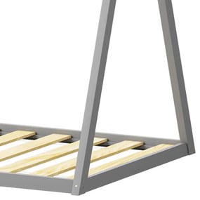 Kρεβάτι παιδικό Lilly τύπου Montessori ξύλο πεύκου γκρί 90x190 εκ. 90x190x156.5 εκ.