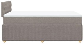 vidaXL Κρεβάτι Boxspring με Στρώμα Taupe 120x200 εκ. Υφασμάτινο