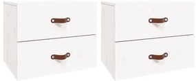 vidaXL Κομοδίνα Επιτοίχια 2 τεμ. Λευκά 50x36x40 εκ.