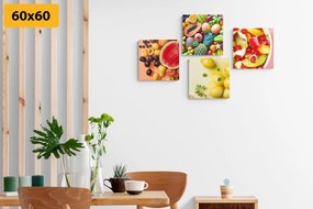 Σετ εικόνων ζουμερά φρούτα - 4x 60x60