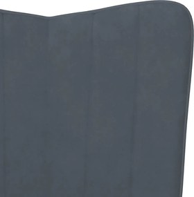 vidaXL Πολυθρόνα Κουνιστή Σκούρο Γκρι Βελούδινη