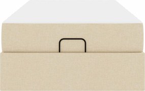 vidaXL Σκελετός κρεβατιού με στρώμα 2 pcs Κρεμ ύφασμα