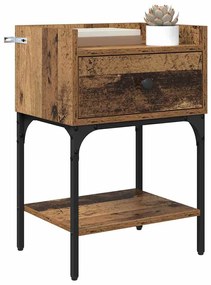 vidaXL Κομοδίνο Παλιό ξύλο 40 x 29 x 60 εκ Επεξεργασμένο ξύλο