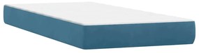 vidaXL Κρεβάτι Boxspring με Στρώμα Σκούρο Μπλε 200x220 εκ. Βελούδινο