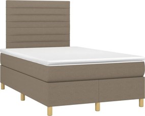 vidaXL Κρεβάτι Boxspring με Στρώμα Taupe 120x200 εκ. Υφασμάτινο