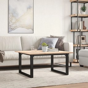 vidaXL Τραπεζάκι Σαλονιού Πλαίσιο Ο 80x80x45εκ Μασίφ Πεύκο/Ατσάλι