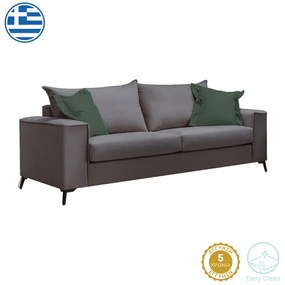 Intrahome Καναπές Verona 3θέσιος ανθρακί - μαξιλάρια κυπαρισσί 225x93x100εκ | SKU: INTRAPA-279111158
