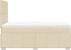 vidaXL Κρεβάτι Boxspring με Στρώμα Κρεμ 120x200 εκ. Υφασμάτινο