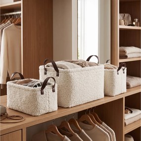 ΨΆΘΙΝΑ &amp; ΥΦΑΣΜΆΤΙΝΑ ΚΑΛΆΘΙΑ WHITE STORAGE BASKET X3 H20CM RG0031