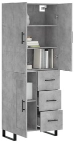 vidaXL Ντουλάπι Γκρι Σκυροδέματος 69,5x34x180 εκ. Επεξεργασμένο Ξύλο