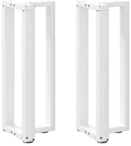 vidaXL Πόδια Κονσόλας σε Σχήμα Τ, 2 τεμ. Λευκά 25x28x(72-73) εκ. Ατσάλι