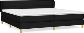 vidaXL Κρεβάτι Boxspring με Στρώμα Μαύρο 200x200 εκ. Υφασμάτινο